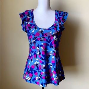 Banana Republic floral ruffle blouse